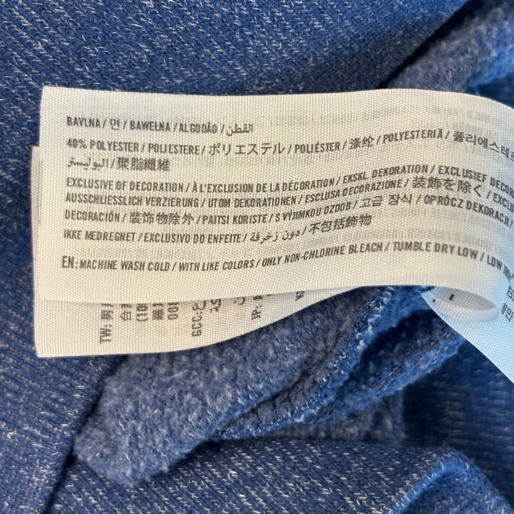 Hollister Mens Blue Marl Space Dye Pullover Hoodie Sweatshirt Size M Logo Y2K - Picture 6 of 10
